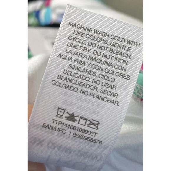 Bikini Top Adjustable Strap‎ Colorful Palm Tree Leaves Tropical NEW 3X 24W-26W - Picture 4 of 4